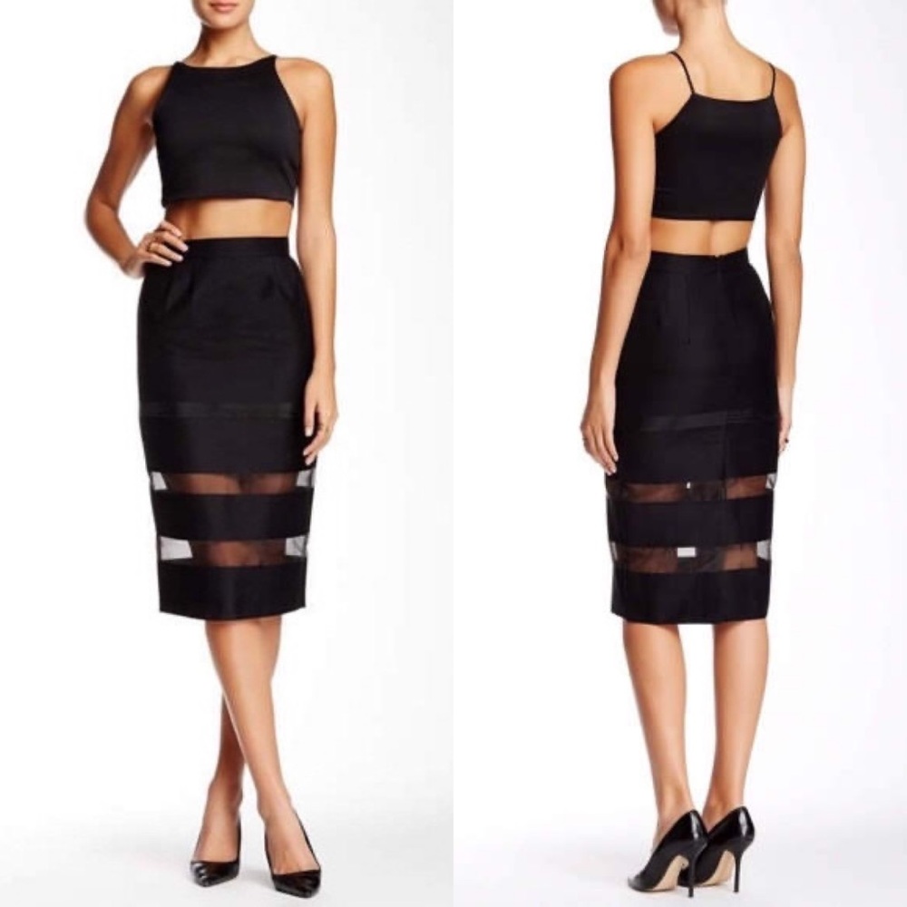 French Connection Designer Midi Pencil Skirt Long